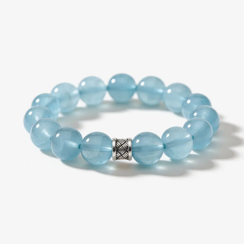 Studio product shot of Ocean's Grace Aquamarine Bracelet isolated on a clean white background.