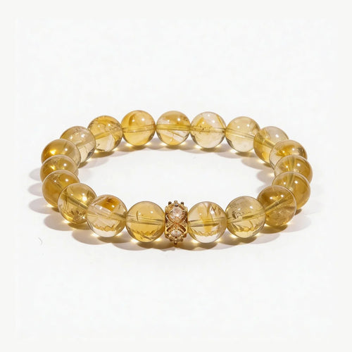 Studio product shot of Sunlit Abundance Brazilian Citrine Bracelet isolated on a clean white background.